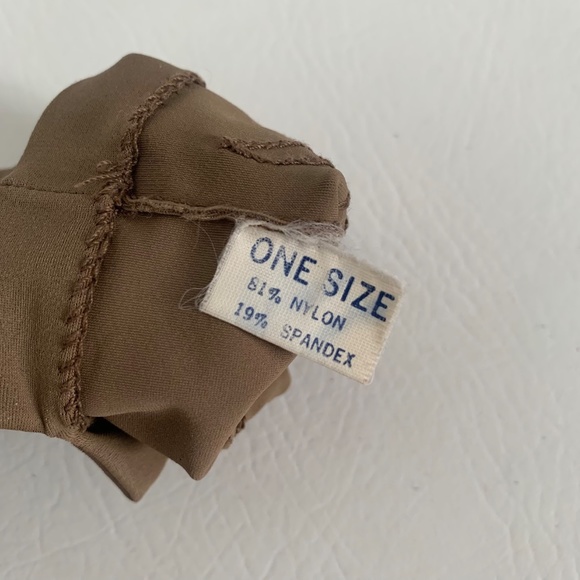 Vintage 60s Fownes Brown Nylon with Leather Accent Driving Gloves - Picture 10 of 10